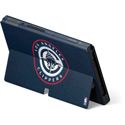 NBA Los Angeles Clippers Distressed Blue Nintendo Switch OLED (2021) Skin
